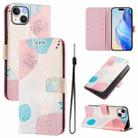 For iPhone 15 Plus Art Colored Drawing Pattern Leather Phone Case(Graffiti puzzle) - 1