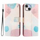 For iPhone 15 Plus Art Colored Drawing Pattern Leather Phone Case(Graffiti puzzle) - 2