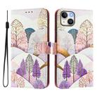 For iPhone 15 Plus Art Colored Drawing Pattern Leather Phone Case(Landscape) - 2