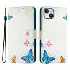 For iPhone 15 Plus Art Colored Drawing Pattern Leather Phone Case(Butterfly house) - 2