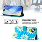 For iPhone 15 Plus Art Colored Drawing Pattern Leather Phone Case(Blue daisy) - 3