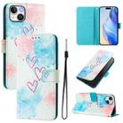 For iPhone 15 Plus Art Colored Drawing Pattern Leather Phone Case(LOVE ME) - 1