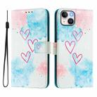 For iPhone 15 Plus Art Colored Drawing Pattern Leather Phone Case(LOVE ME) - 2