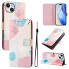 For iPhone 15 Art Colored Drawing Pattern Leather Phone Case(Graffiti puzzle) - 1