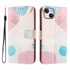 For iPhone 15 Art Colored Drawing Pattern Leather Phone Case(Graffiti puzzle) - 2