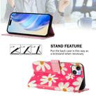 For iPhone 15 Art Colored Drawing Pattern Leather Phone Case(Pink daisy) - 3