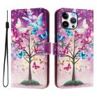 For iPhone 13 Pro Art Colored Drawing Pattern Leather Phone Case(Butterfly branch) - 2