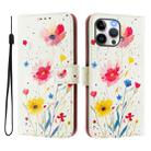 For iPhone 13 Pro Art Colored Drawing Pattern Leather Phone Case(Flowers and plants) - 2