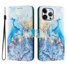 For iPhone 13 Pro Art Colored Drawing Pattern Leather Phone Case(Ocean marble) - 2