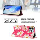 For iPhone 13 Pro Art Colored Drawing Pattern Leather Phone Case(Pink daisy) - 3