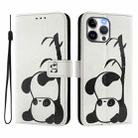 For iPhone 13 Pro Max Art Colored Drawing Pattern Leather Phone Case(Panda) - 2