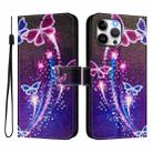 For iPhone 13 Pro Max Art Colored Drawing Pattern Leather Phone Case(Fireworks butterfly) - 2