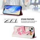 For iPhone 14 / 13 Art Colored Drawing Pattern Leather Phone Case(Flamingo) - 2