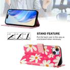 For iPhone 14 / 13 Art Colored Drawing Pattern Leather Phone Case(Pink daisy) - 3