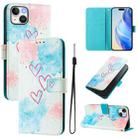 For iPhone 14 / 13 Art Colored Drawing Pattern Leather Phone Case(LOVE ME) - 1