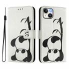 For iPhone 14 Plus Art Colored Drawing Pattern Leather Phone Case(Panda) - 2