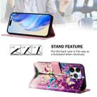 For iPhone 14 pro Art Colored Drawing Pattern Leather Phone Case(Butterfly branch) - 3