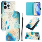 For iPhone 14 pro Art Colored Drawing Pattern Leather Phone Case(Flowering flowers) - 1