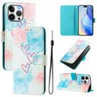 For iPhone 14 Pro Max Art Colored Drawing Pattern Leather Phone Case(LOVE ME) - 1