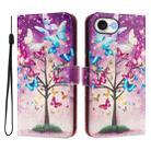 For iPhone SE 2024 Art Colored Drawing Pattern Leather Phone Case(Butterfly branch) - 2