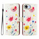 For iPhone SE 2024 Art Colored Drawing Pattern Leather Phone Case(Flowers and plants) - 2