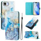 For iPhone SE 2024 Art Colored Drawing Pattern Leather Phone Case(Ocean marble) - 1