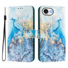 For iPhone SE 2024 Art Colored Drawing Pattern Leather Phone Case(Ocean marble) - 2