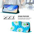 For iPhone SE 2024 Art Colored Drawing Pattern Leather Phone Case(Blue daisy) - 3