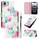 For iPhone 16e Art Colored Drawing Pattern Leather Phone Case(Cake) - 1