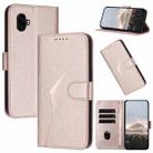 For Samsung Galaxy XCover7 Pro Triangle Pattern Buckle Clasp Leather Phone Case(Rose Gold) - 1