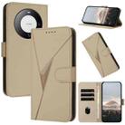 For Huawei Mate 60 Pro Triangle Pattern Buckle Clasp Leather Phone Case(Gold) - 1