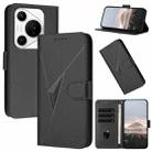 For Huawei Pura 70 Pro / Pura 70 Ultra Triangle Pattern Buckle Clasp Leather Phone Case(Black) - 1