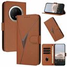 For Huawei Mate 70 Pro / Mate 70 Pro+ Triangle Pattern Buckle Clasp Leather Phone Case(Brown) - 1