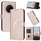 For Huawei Mate 70 Pro / Mate 70 Pro+ Triangle Pattern Buckle Clasp Leather Phone Case(Rose Gold) - 1