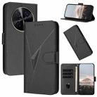 For Huawei nova 12i Triangle Pattern Buckle Clasp Leather Phone Case(Black) - 1