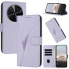 For Huawei nova 12i Triangle Pattern Buckle Clasp Leather Phone Case(Light Purple) - 1