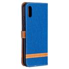 For Xiaomi Redmi 9A Color Matching Denim Texture Horizontal Flip Leather Case with Holder & Card Slots & Wallet & Lanyard(Royal Blue) - 3