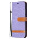 For Xiaomi Redmi 9A Color Matching Denim Texture Horizontal Flip Leather Case with Holder & Card Slots & Wallet & Lanyard(Purple) - 2