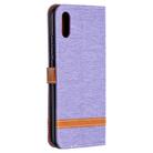 For Xiaomi Redmi 9A Color Matching Denim Texture Horizontal Flip Leather Case with Holder & Card Slots & Wallet & Lanyard(Purple) - 3