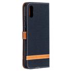 For Xiaomi Redmi 9A Color Matching Denim Texture Horizontal Flip Leather Case with Holder & Card Slots & Wallet & Lanyard(Black) - 3