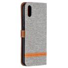 For Xiaomi Redmi 9A Color Matching Denim Texture Horizontal Flip Leather Case with Holder & Card Slots & Wallet & Lanyard(Grey) - 3
