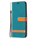 For Xiaomi Redmi 9A Color Matching Denim Texture Horizontal Flip Leather Case with Holder & Card Slots & Wallet & Lanyard(Green) - 2