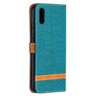 For Xiaomi Redmi 9A Color Matching Denim Texture Horizontal Flip Leather Case with Holder & Card Slots & Wallet & Lanyard(Green) - 3