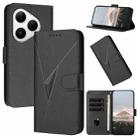 For Huawei Pura 80 5G Triangle Pattern Buckle Clasp Leather Phone Case(Black) - 1