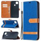 For Xiaomi Redmi 9C Color Matching Denim Texture Horizontal Flip Leather Case with Holder & Card Slots & Wallet & Lanyard(Royal Blue) - 1
