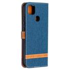 For Xiaomi Redmi 9C Color Matching Denim Texture Horizontal Flip Leather Case with Holder & Card Slots & Wallet & Lanyard(Dark Blue) - 3