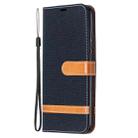 For Xiaomi Redmi 9C Color Matching Denim Texture Horizontal Flip Leather Case with Holder & Card Slots & Wallet & Lanyard(Black) - 2