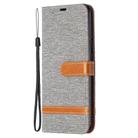 For Xiaomi Redmi 9C Color Matching Denim Texture Horizontal Flip Leather Case with Holder & Card Slots & Wallet & Lanyard(Grey) - 2