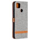 For Xiaomi Redmi 9C Color Matching Denim Texture Horizontal Flip Leather Case with Holder & Card Slots & Wallet & Lanyard(Grey) - 3