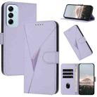 For Samsung Galaxy M14 5G / F14 5G Triangle Pattern Buckle Clasp Leather Phone Case(Light Purple) - 1